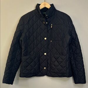 SOLD Ralph Lauren Quilted‎ Barn Jacket Chore Coat Size Large Black